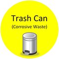 5S Supplies Trash Can Corrosive Waste 24in Diameter Non Slip Floor Sign FS-TRCORWST-24